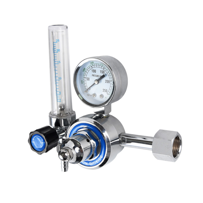 Regolatore di CO2 ad anidride carbonica non riscaldato Regolatore di gas in ottone pieno con flussometro
