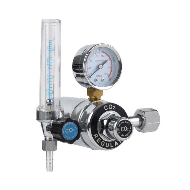 Regolatore di CO2 ad anidride carbonica di tipo riscaldato Regolatore di gas in ottone pieno con pressione regolabile